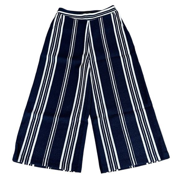 NWT English Factory Blue and White Striped Wide Leg Culottes size Small - Picture 1 of 9